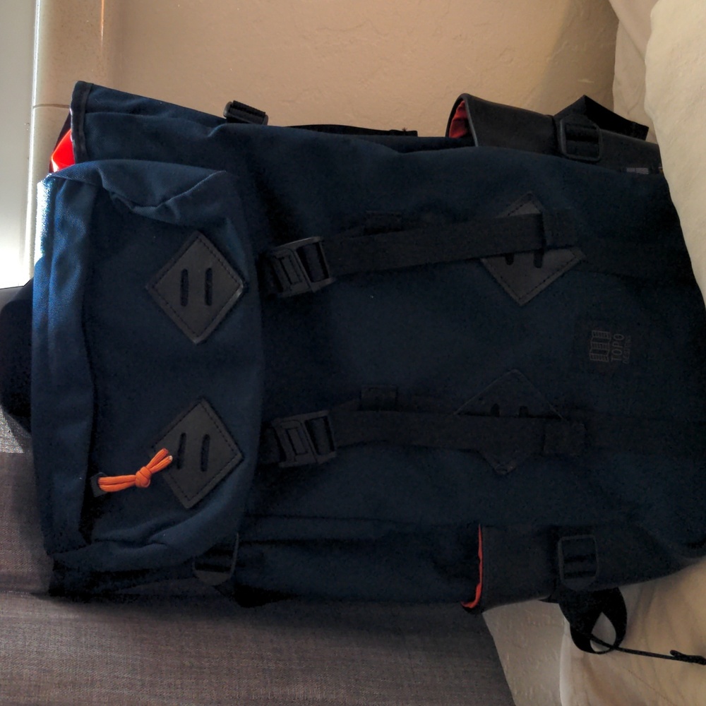Topo Designs Klettersack - Marigold Project Edition (Navy/Black w/ orange int)